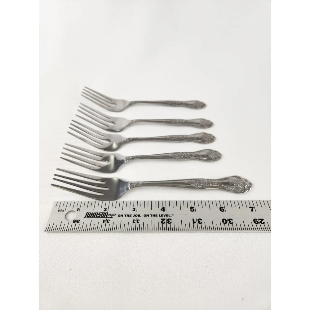 Rogers Stainless Steel Love Joy Pattern Flatware 10 Piece Lot Spoons Forks Repla